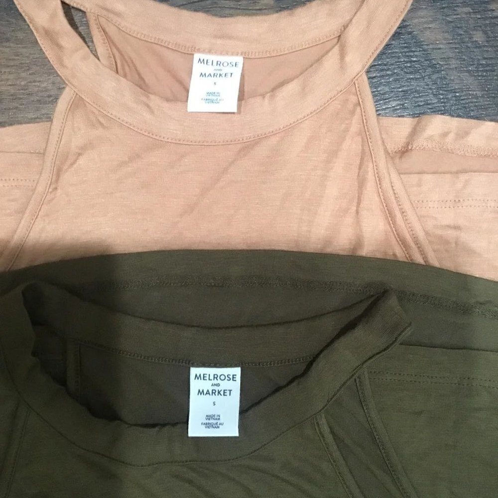 Melrose and Market Women’s Tank Tops - Peach and Olive - Picture 3 of 6